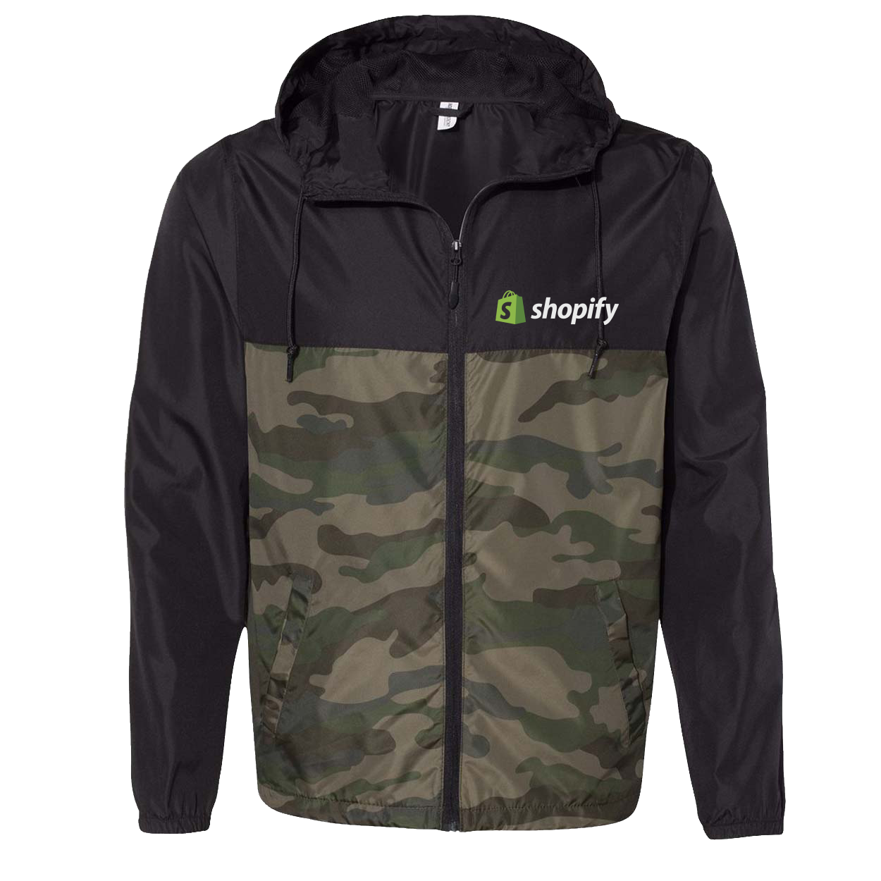 Shopify Demo Night Out Lightweight Windbreaker Black/Forest Camo